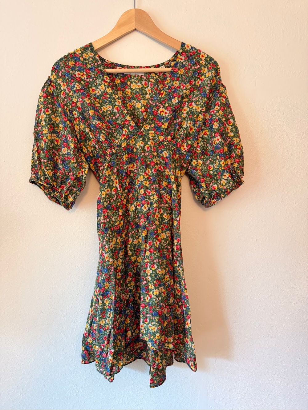 Doen Emilia Mini Dress in Green Floral Print